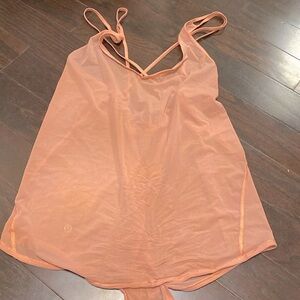 Lululemon strappy peach mesh top